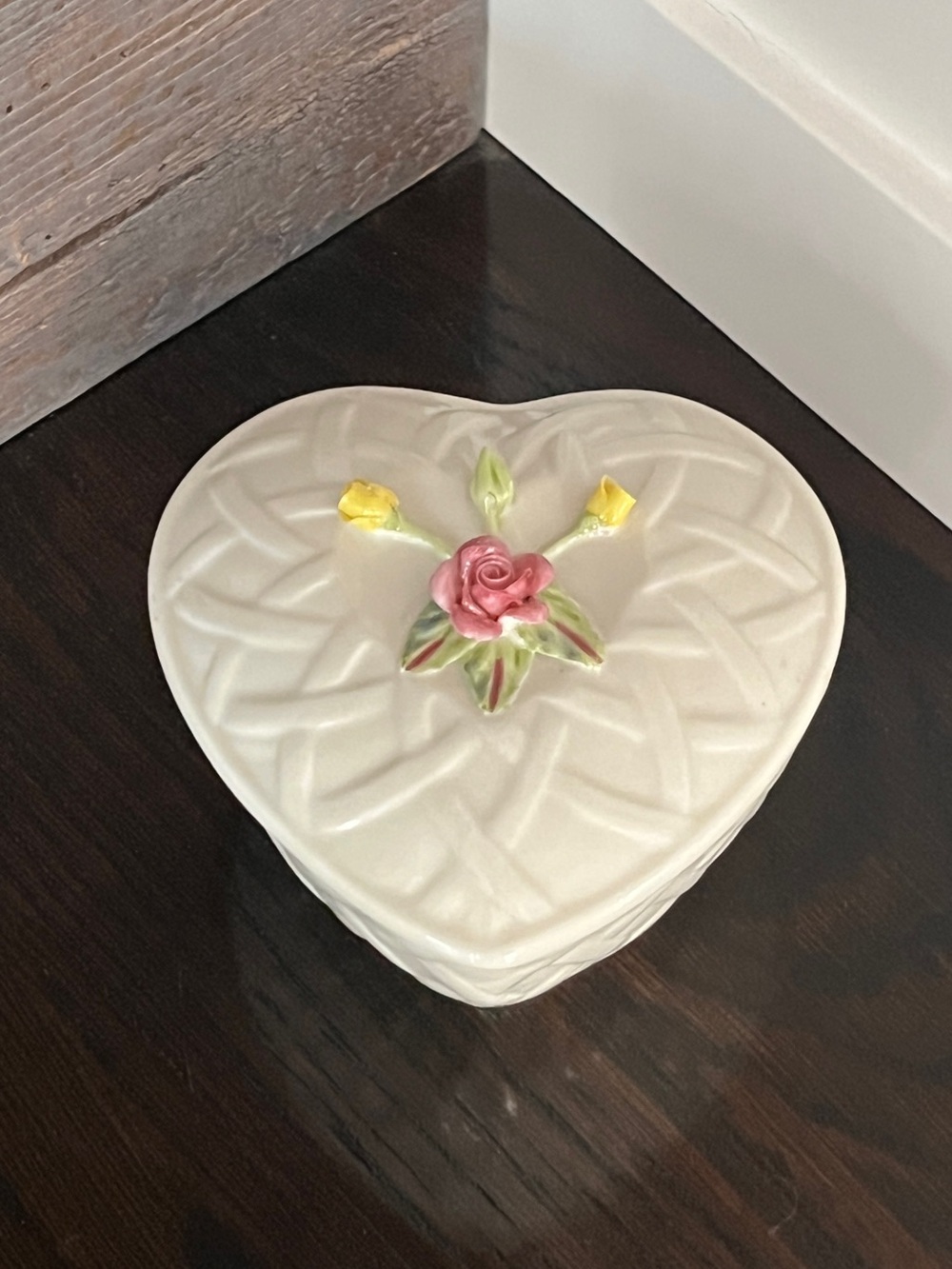 Belleek Millennium 2000 Heart-shaped Porcelain Trinket Dish